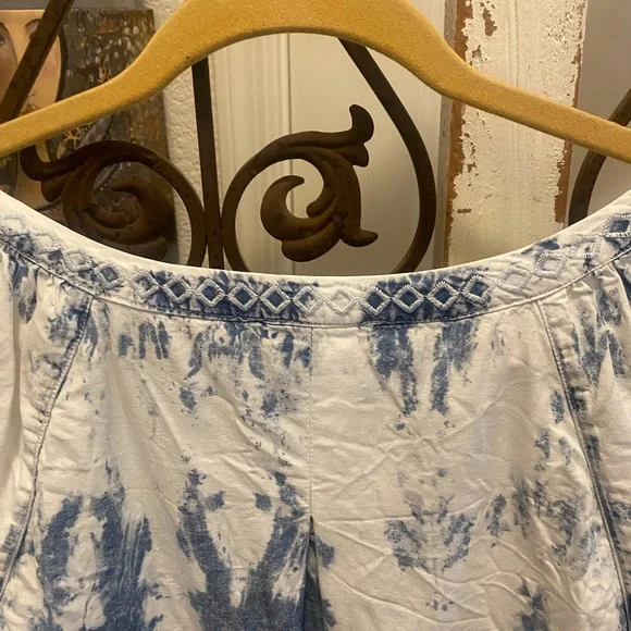 VINTAGE AMERICAN BLUES BOHO LONG SLEEVE TOP. - Picture 5 of 6